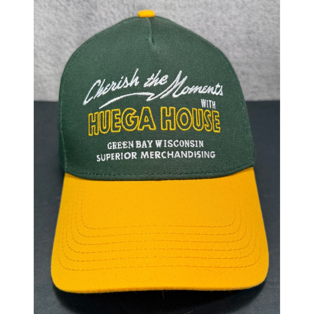 Huega House Snapback Hat Men OSFM Green Gold Green Bay Wisconsin Embroidery